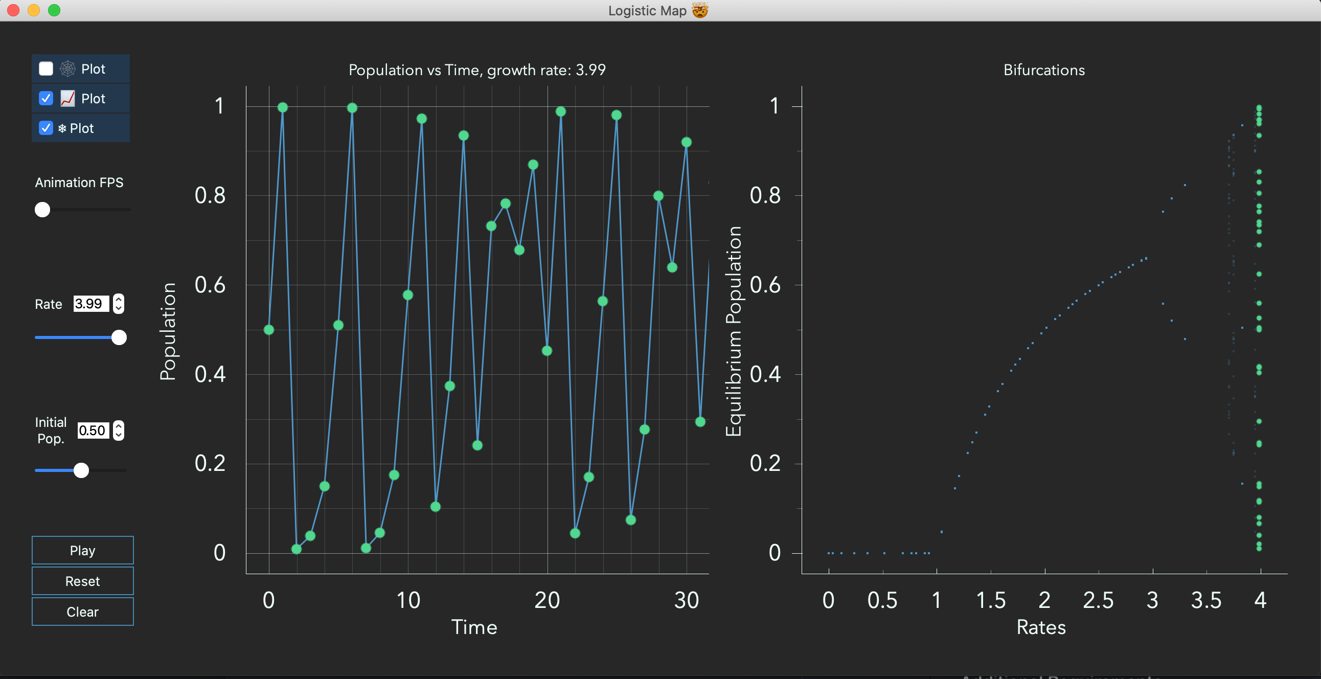 Interactive UI to explore the logistic map